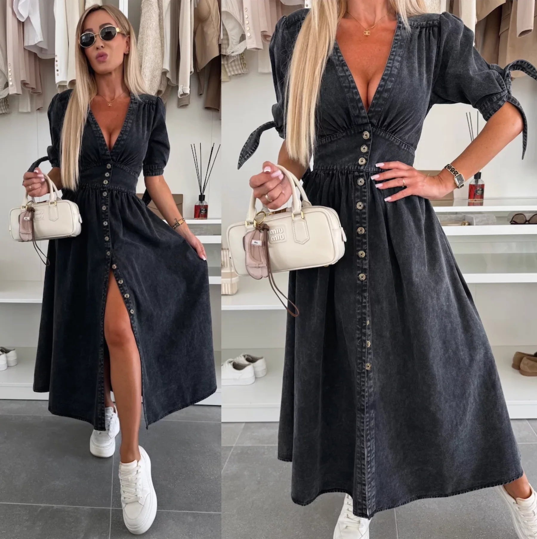 Melissa - Gekleurde Denim Jurk | Lente Sale